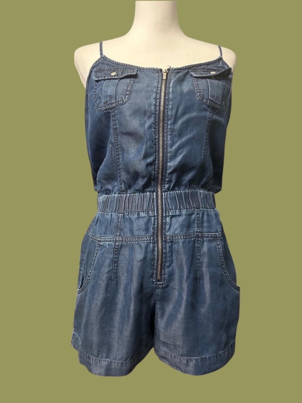 Bebe Stretch Denim Romper